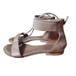 Frye  Carson Ankle zip Sandals Tan Leather size 8
